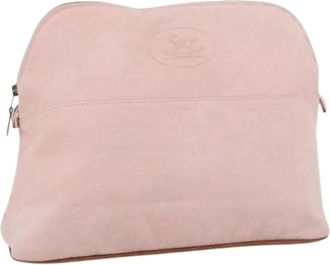 Herm&egrave;s Pre-owned Clutches, female, Pink, Size: ONE SIZE Pre-owned Canvas Pouch