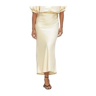 Notre-V Rokken, Dames, Geel, XL, Denim, Nv-Hildegard Midi Rok