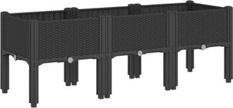vidaXL Garden Planter with Legs Black 120x40x42 cm PP vidaXL