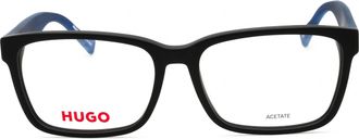 HUGO BOSS HG0182 Rectangular Acetate Eyeglasses - Black