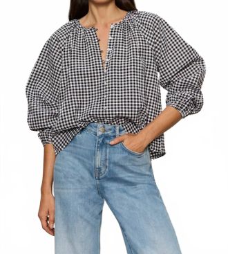 Sanctuary Perfect Gingham Button Front Blouse In Picnic