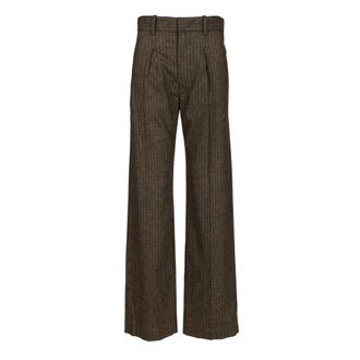 Isabel Marant Lisetta Trousers - female - Isabel Marant - Wide Trousers - Brown - M - Trousers