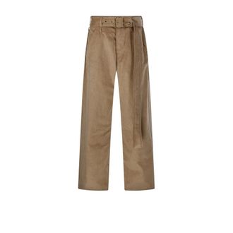Darkpark Dalila Belt Relaxed Corduroy Pant - female - DARKPARK - Wide Trousers - Beige - W26 - Trousers