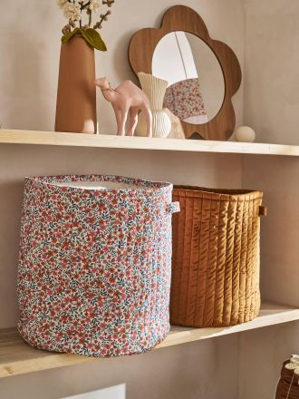 Vertbaudet Aufbewahrungsk&ouml;rbe 2er-Set Kinderzimmer RETRO FLOWER zimt