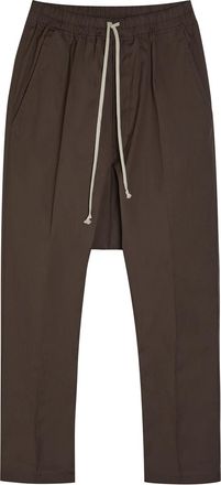 Rick Owens Tapered-leg Stretch-cotton Poplin Trousers - Dark Brown - 52 (IT52 / XL)