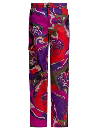 Pucci Cargohose mit Orchideen-Print