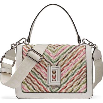 Karl Lagerfeld Simone Chevron Raffia Satchel in Multi Combo at Nordstrom