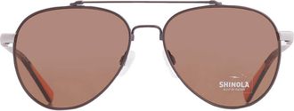 Shinola Brown Pilot Unisex Sunglasses SH2101S 071 56