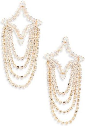 Tasha Crystal Star Draped Chain Drop Earrings in Gold/crystal at Nordstrom Rack