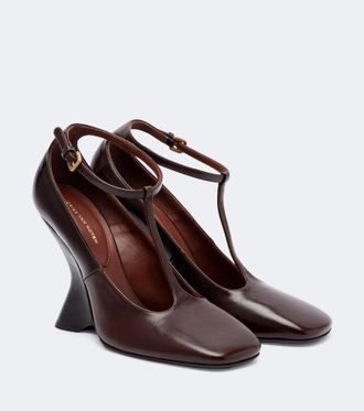 Dries Van Noten Leather T-strap wedges