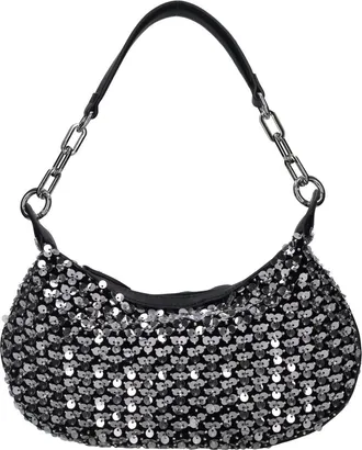 La Carrie Bolso de hombro con lentejuelas - Bags - Mujer - Gris - ONE SIZE