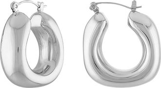 BEN ONI Square Tube Hoop Earrings in Silver at Nordstrom
