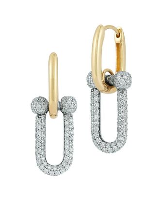 Nephora 14K Two-Tone 1.18 Ct. Tw. Diamond Huggie Earrings