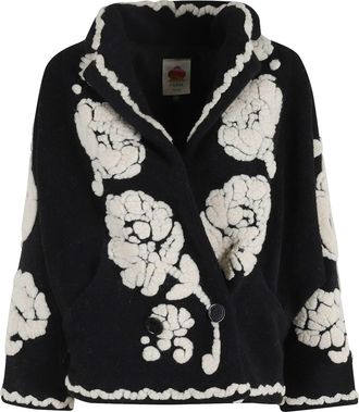 Farm Rio Floral Arabesque Fleece Coat