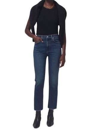 Citizens Of Humanity Daphne Cropped Stovepipe Jeans In Sky Lantern