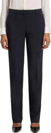 HUGO BOSS Womens Tameah Solid Patterned Straight Chinos in Dark Blue - Size 10 UK