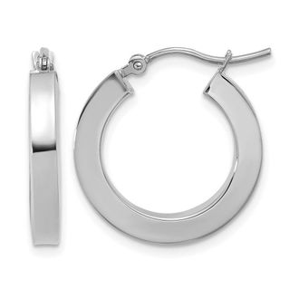 Diamond2Deal 10k Gold 3mm Polished Square Shape Hoop Earrings