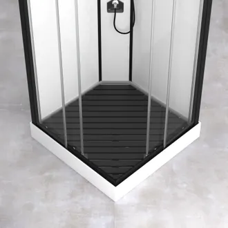 HOME MAISON Homemaison - Tarima De Ducha En Composite Gris Para Cabina Cuadrada - 78,2 X 78,2cm