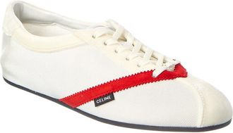 Celine Celine Logo Velvet & Leather Sneaker