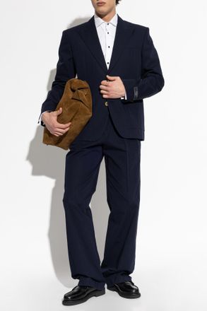 Balmain Blazer With Open Lapels, Mens, Navy Blue