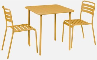 Sweeek Mesa De Jard&iacute;n De Metal Con 2 Sillas