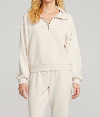 Saltwater Luxe Half Zip Pullover In Salt