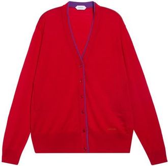 Versace Embroidered Wool Blend Cardigan at Nordstrom, Size 44