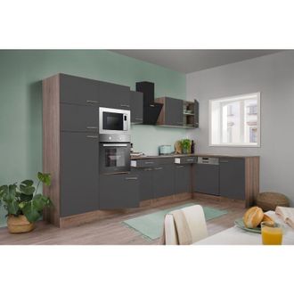 Respekta Cucina Angolo cottura Cucina ad angolo Rovere York Grey Oliver 340 x 172 cm Respekta