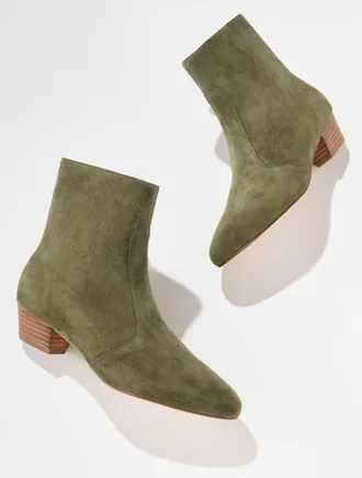 Talbots Lucy Suede Ankle Boots - Spanish Moss - 10 1/2 M Talbots