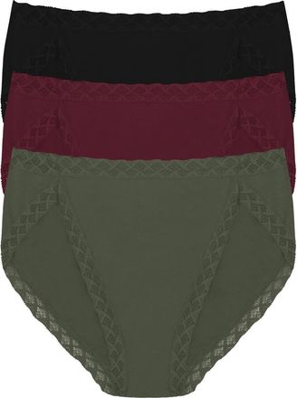 Natori Bliss 3-Pack French Cut Briefs in Flint/Royal Fig/Black at Nordstrom, Size X-Small