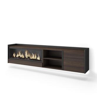 Skraut Home Skraut Home - Mueble Tv, Televisi&oacute;n, Muebles De Sal&oacute;n, Almacenaje, 212x35x50cm, Para Tv Hasta 80, Chimenea El&eacute;ctrica Xxl, Colgado, Suspendido, Led, Es