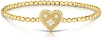 Roberto Coin Diamond Venetian Heart Bracelet in Yellow Gold at Nordstrom, Size 7