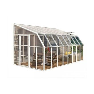 Palram Lean To Greenhouse Sun Room Clear 8 x 16 - L508 x W257 x H266 cm in White