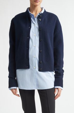 R&oacute;he Crop Wool Cardigan in Navy at Nordstrom, Size 12 Us