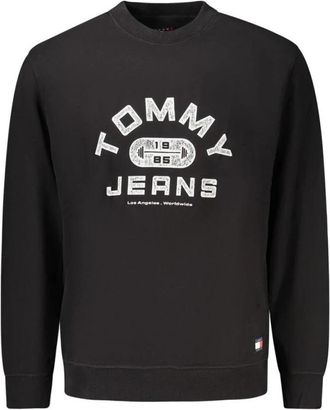 Tommy Hilfiger Cotton Crew Neck Sweatshirt - Heren - Sweatshirts - Zwart - S - Katoen - Hoodies & sweatvesten