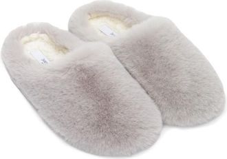 Espadrij Chausson Furry Hausschuhe für Damen | grau