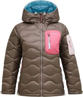 Peak Performance Womens Helium Utility Down Hood Jacket Khaki XL