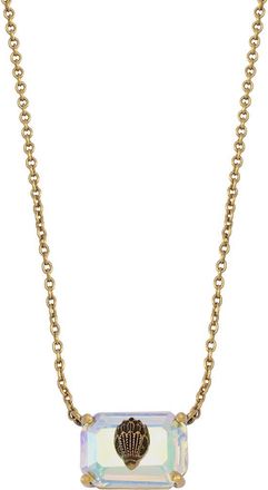 Kurt Geiger Emerald Cut Pendant Necklace in Crystal Abalone at Nordstrom Rack