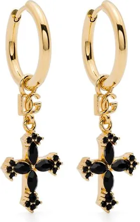 Dolce & Gabbana Cross-pendant Hoop Earrings