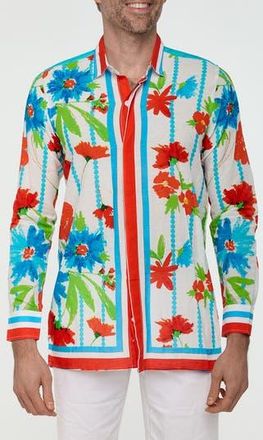 Ranee&rsquo;s Floral Button-Up Resort Shirt in White at Nordstrom Rack, Size Xx-Large