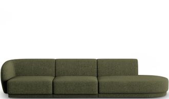 CXL by Christian Lacroix 4-Sitzer Designer Sofa Lionel mit Ottomane - Chenille Gr&uuml;n Melange