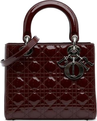 Dior 2011 Medium Patent Cannage Lady Dior satchel - Red