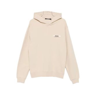 Jacquemus Hoodies & sweatvesten, Heren, Beige, S, Katoen, Hoodie Logo Patch Gros Grain