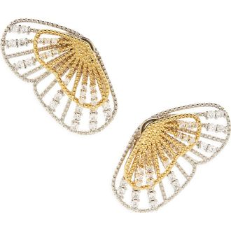 Eye Candy Los Angeles Oni Butterfly Wing Front/Back Earrings in Gold at Nordstrom Rack