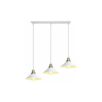 OEM Lampe Suspendue - 3 T&ecirc;tes - E27 - C&acirc;bles R&eacute;glables 100 Cm - Pour Salle &Agrave; Manger Cuisine Bureau Caf&eacute; - 1 Pi&egrave;ce