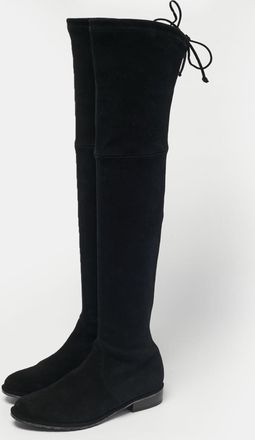 Stuart Weitzman Black Suede Lowland Over The Knee Boots