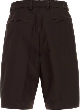 HUGO BOSS Mens Black Cotton Bermuda Shorts Mediumbrown Exterior