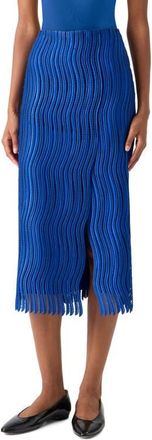 Akris Techno Lace Midi Skirt in Lapis Blue at Nordstrom, Size 12
