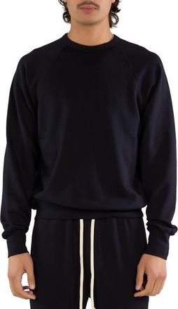 Les Tien French Terry Binded Neck Raglan in Navy at Nordstrom, Size X-Large