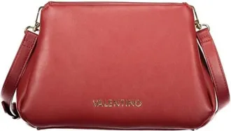 Valentino Tassen, Dames, Rood, ONE Size, Polyurethaan Schoudertas met Goudkleurige Hardware